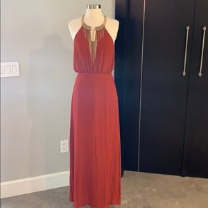 HM rust colored maxi boho dress